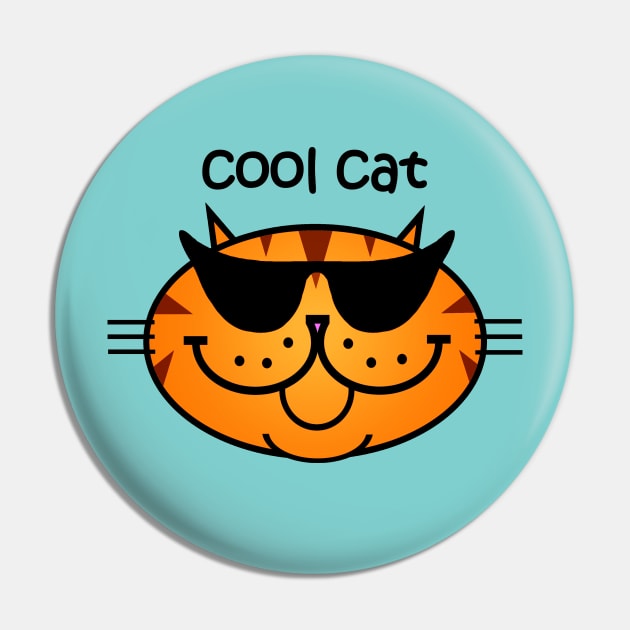 Cool Cat 2 - Ginger Snap Pin by RawSunArt