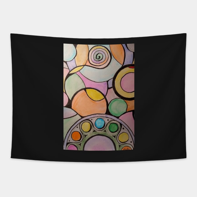 Circles and colors Tapestry by acdlart