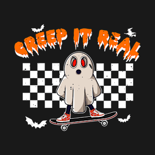 Creep It Real Ghost Halloween Vintage Retro T-Shirt