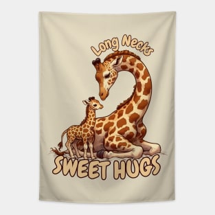 Parenting giraffe Tapestry