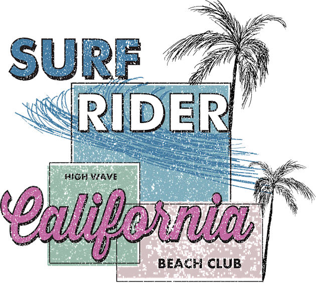 Vintage California Beach surf rider Kids T-Shirt by SSSD