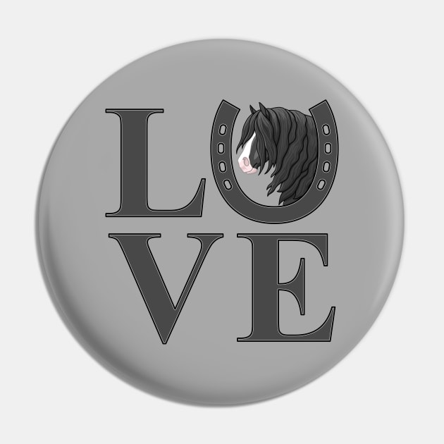 Black and White Gypsy Vanner Draft Horse LOVE Pin by csforest