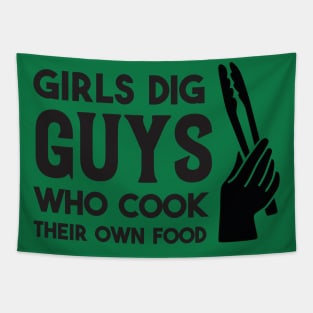 "Chef Charm: Girls Dig Guys Who Cook Their Own Food Tee!" Tapestry