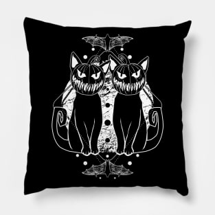 PUMPKATZ: Halloween pumpkin head cats! Pillow