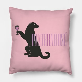 Panther Wine T-Shirt: Exclusive Illustration of Elegant Feline Enjoying Red Wine in a Moment of Sophistication and Wild Nature Pillow