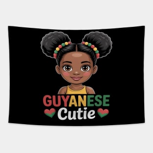 Cutie Girl Flag Colors Guyana Cultural Pride Tapestry