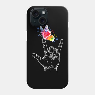 Hand Sign Language Butterfly Autism Awareness Phone Case