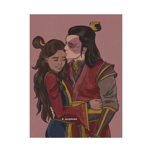 Zutara Forehead Kiss redraw by jacqstoned