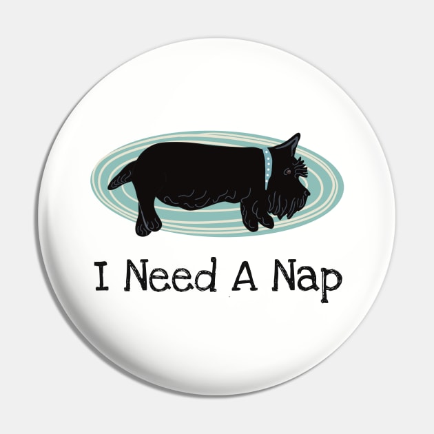 Scottie Dog Needs a Nap Pin by Janpaints
