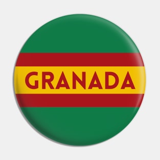 Granada City in Spain Flag Colors Pin