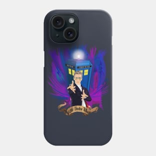 12th Doctor with blue Phone booth Phone Case