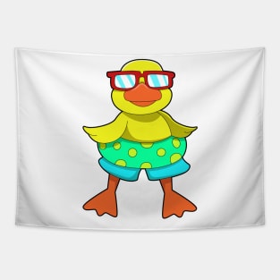 Duck with Swim ring & Sunglasses Tapestry