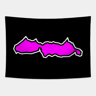 Malcolm Island in a Hot Pink Silhouette - Sointula - Malcom Island Tapestry