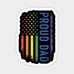 Proud dad with US flag for pride month family Magnet