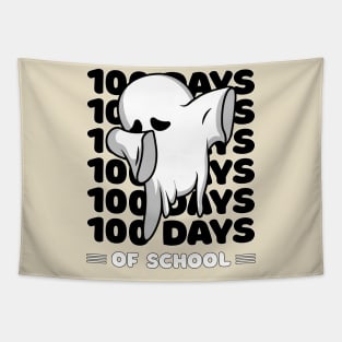 100 Days of school typography featuring a Cute Dabbing ghost #3 Tapestry