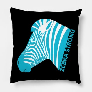 Ehlers Danlos Rare Disease Awareness Zebra Strong Turquoise Pillow