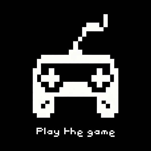 Cool white Stick Console Pixel Art T-shirt by D.A.P