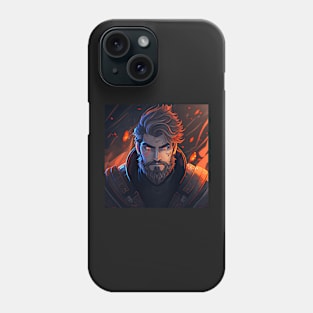 Viking Male Artistic, Walking in Fire Phone Case