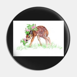 Fawn sketch Pin