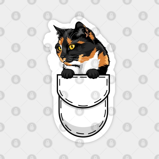 Funny Tortoiseshell Pocket Cat Magnet by Pet My Dog