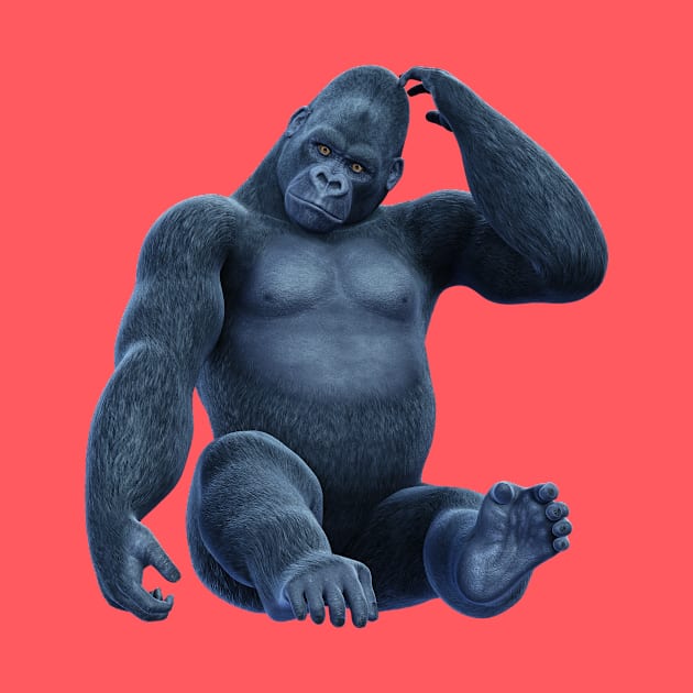 Gorilla Ape Sitting by freestyle_T33S