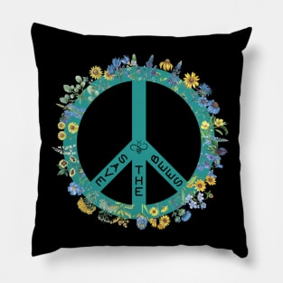 Save the Bees Peace, Honeybees and Nature Lover, Peace Sign Pillow