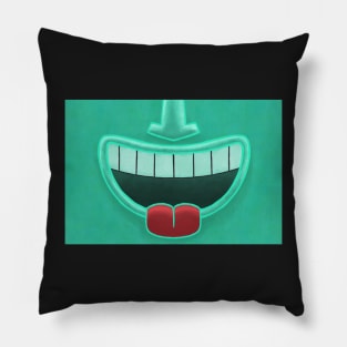 Aqua Tiki Smile Mask! (Red Tongue Version) Pillow