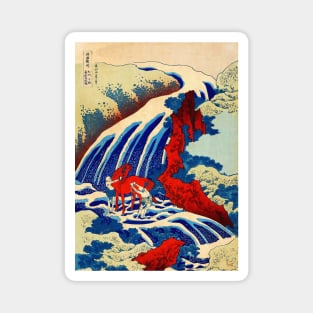 Hokusai Waterfall in Yoshino Japanese painting Magnet