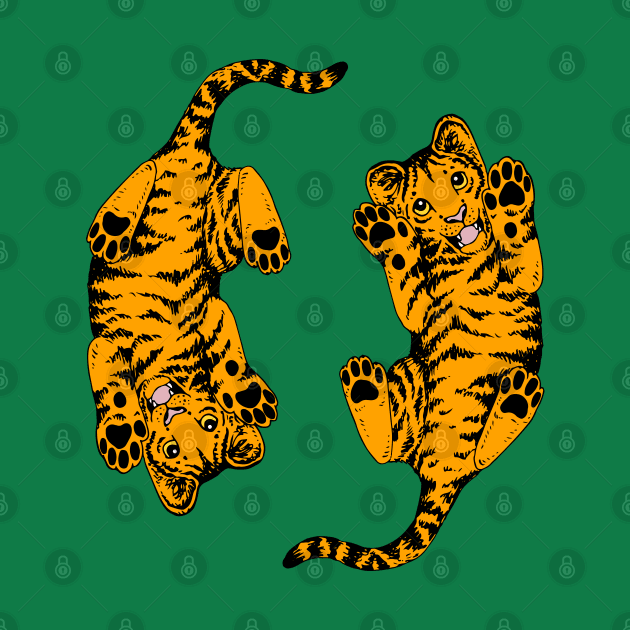 Twin Tiger Cubs by illucalliart