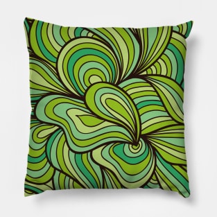 Vibrant Shades of Greens Semi-Flow Pattern Pillow