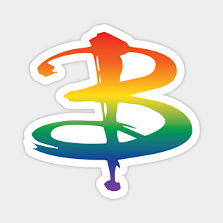 B Logo Rainbow Pride Magnet