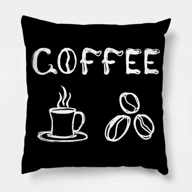 Coffee bean and drink Pillow by Teefold