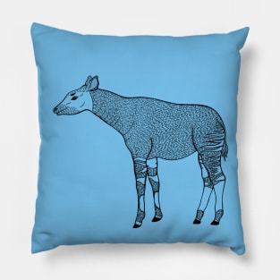 Okapi - hand drawn forest giraffe animal lovers design Pillow