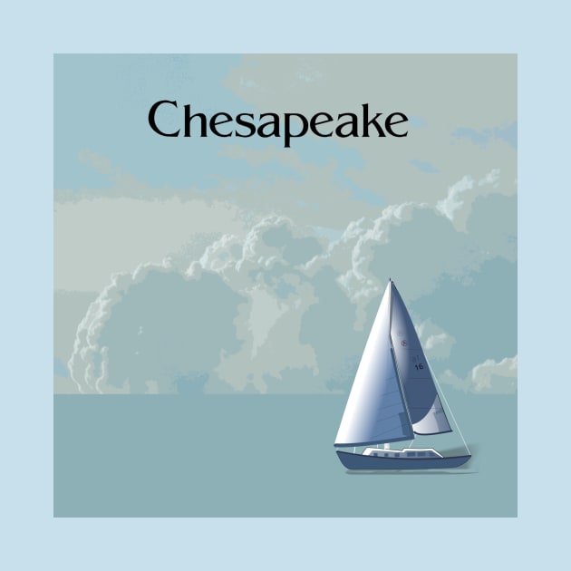 Chesapeake Sailing in the Afternoon Square by ArtticArlo