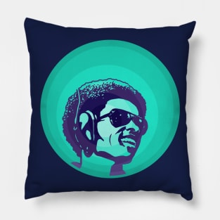 Stevie Wonder (Blue) Pillow