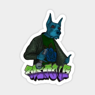 Crazy Dog with Bong Magnet