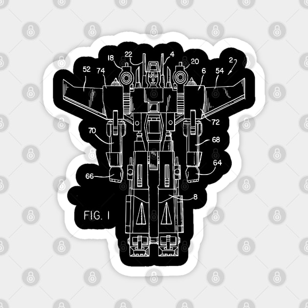 Transformers Starscream Original Patent Image Magnet by MadebyDesign