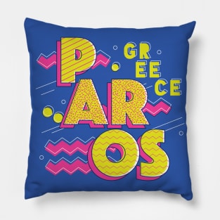 Retro 90s Paros, Greece Pillow