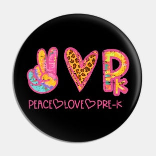 Leopard Peace Love Pre-K Prek First Day Of School Teacher Pin