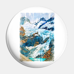 Abstract Snowy Mountain Landscape Patagonia. For Mountain Lovers. Pin