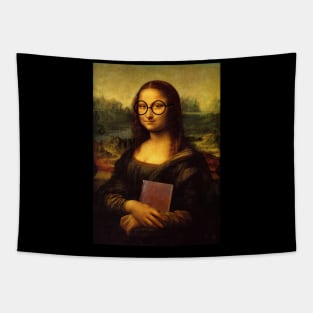 Mona Lisa with Book Tapestry