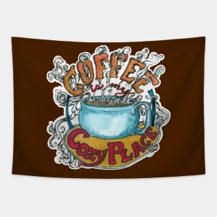 Coffee Is My Cozy Place Tapestry