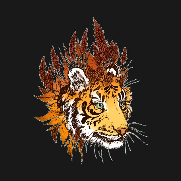 Tiger Wisp - Autumn Color Way by Plaguedog