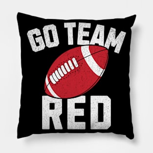 Go Team Red Funny American Football Anti Sports Pillow