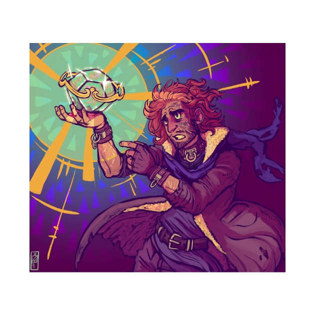 Caleb handing over the beacon by iisjah