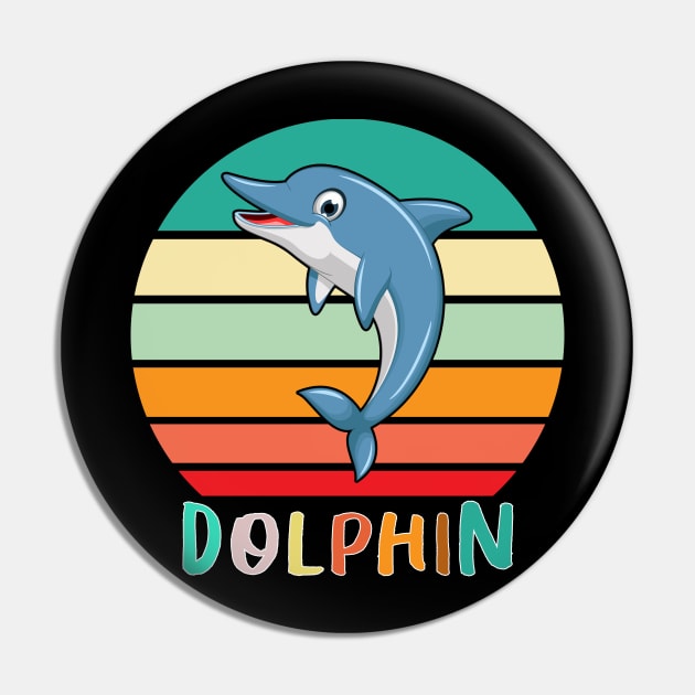 Vintage Retro Dolphin Pin by adrinalanmaji