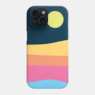 Night sun on colorful desert Phone Case