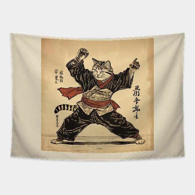 Edo cat Tapestry by SHAKIR GAUTAMA 