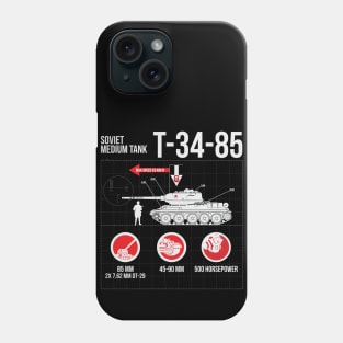 Infographic of the Soviet T-34-85 tank Phone Case