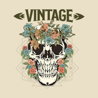 Blooming SKull Vintage Shirt T-Shirt